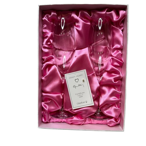 Orrefors Kostaboda Other - Orrefors Crazy Heart Efva Atting 2 Champagne Flutes
